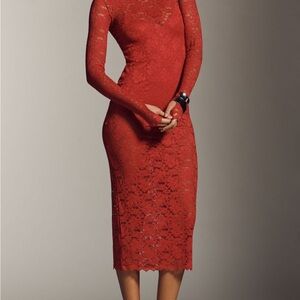Elegant Red Lace Dress